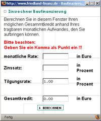 Darlehensberechnung
