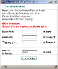 Darlehensberechnung